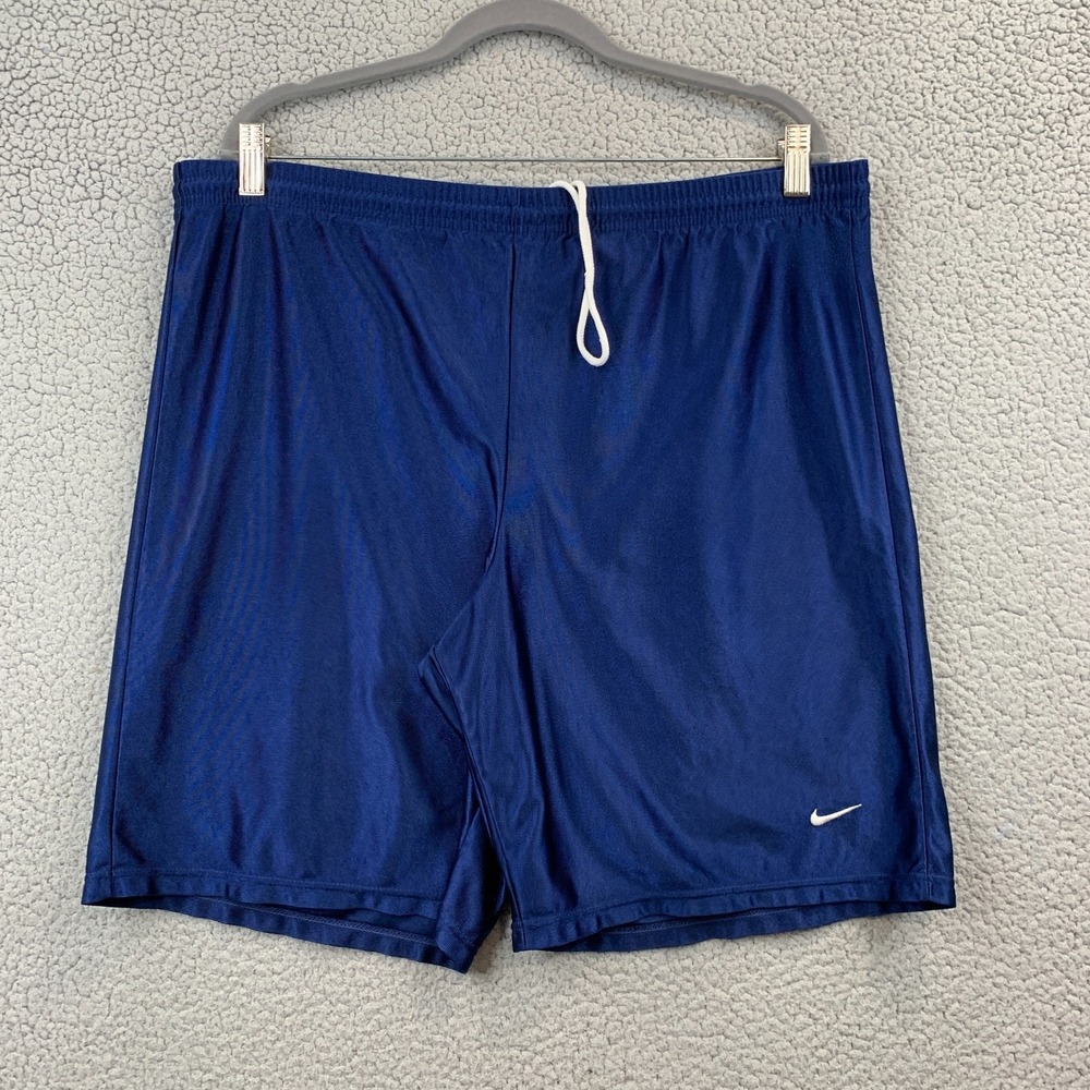 Nike Basketball Shorts Medium Blue Satin Made in USA Vintage Drawstring